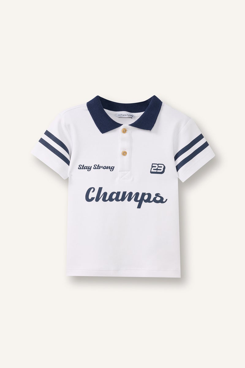 ديفاكتو تيشيرت بولو ولادي نص كم اوفر سايز - Image 1